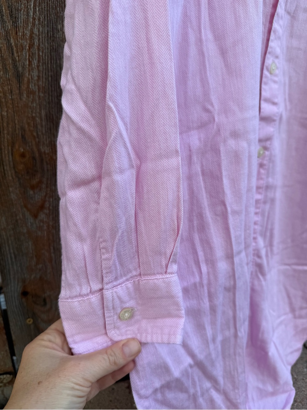 LRL Women’s Pink Chevron Sleep Shirt Dress Button Down Long Sleeve Small - Picture 5 of 10